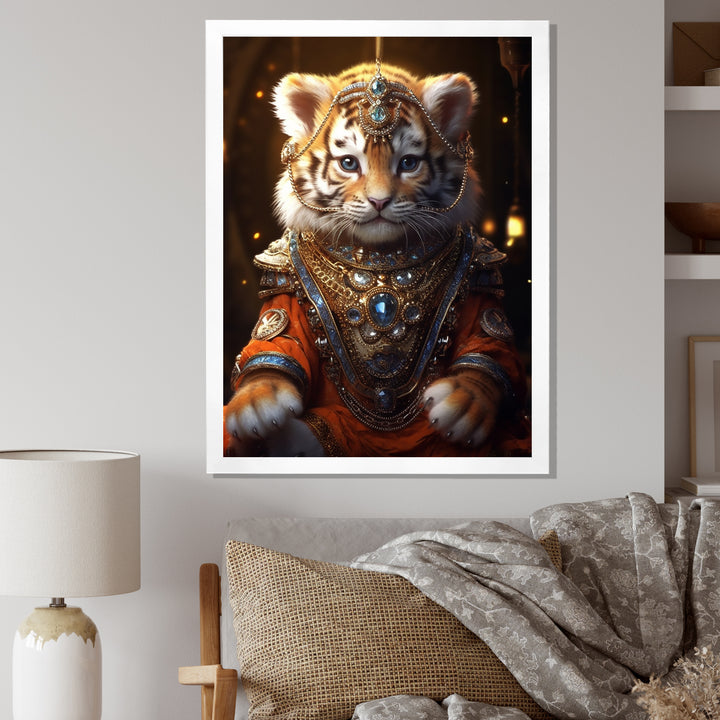 Cute Little Royal Lion Kitten - Lion Canvas Wall Art