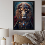 Majestic Lion Portrait Ancient King - Lion Canvas Wall Art