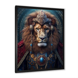 Majestic Lion Portrait Ancient King - Lion Canvas Wall Art