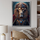 Majestic Lion Portrait Ancient King - Lion Canvas Wall Art