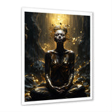 Mystical Woman Meditating Sunny Enchanted Forest - Lion Bedroom Wall Art