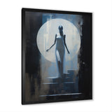 Full Moon Woman Descending Stairs Vintage - Lion Canvas Wall Art
