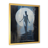 Full Moon Woman Descending Stairs Vintage - Lion Canvas Wall Art