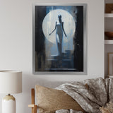 Full Moon Woman Descending Stairs Vintage - Lion Canvas Wall Art