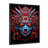 Traditional Mask In Red And Blu - Lion Wall Decor