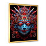 Traditional Mask In Red And Blu - Lion Wall Decor
