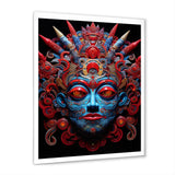 Traditional Mask In Red And Blu - Lion Wall Decor