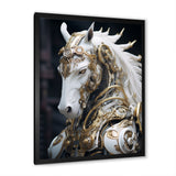 Portrait Of Futuristic White Horse - Lion Wall Art Prints