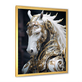 Portrait Of Futuristic White Horse - Lion Wall Art Prints