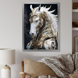 Portrait Of Futuristic White Horse - Lion Wall Art Prints