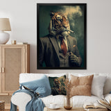 Stylish Lion In Suit Smoking - Lion Home Decor Art