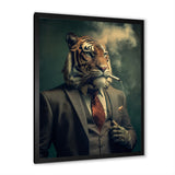 Stylish Lion In Suit Smoking - Lion Home Decor Art