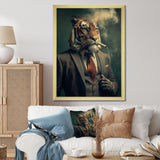 Stylish Lion In Suit Smoking - Lion Home Decor Art