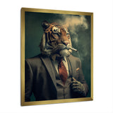 Stylish Lion In Suit Smoking - Lion Home Decor Art