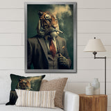 Stylish Lion In Suit Smoking - Lion Home Decor Art