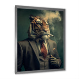 Stylish Lion In Suit Smoking - Lion Home Decor Art