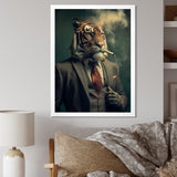 Stylish Lion In Suit Smoking - Lion Home Decor Art