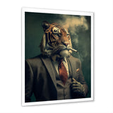 Stylish Lion In Suit Smoking - Lion Home Decor Art