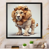 Cute Little Geometric Lion - Lion Bedroom Wall Art