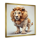Cute Little Geometric Lion - Lion Bedroom Wall Art