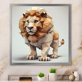 Cute Little Geometric Lion - Lion Bedroom Wall Art