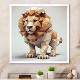 Cute Little Geometric Lion - Lion Bedroom Wall Art