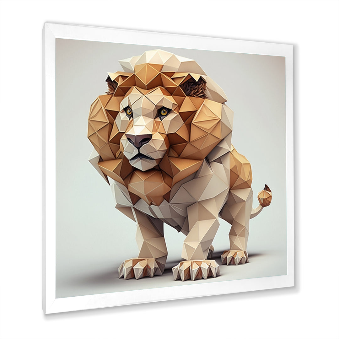 Cute Little Geometric Lion - Lion Bedroom Wall Art