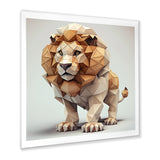 Cute Little Geometric Lion - Lion Bedroom Wall Art
