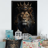 Majestic Lion King With Golden Crown - Lion Canvas Wall Art