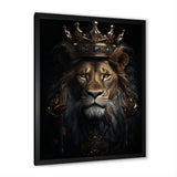 Majestic Lion King With Golden Crown - Lion Canvas Wall Art