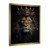Majestic Lion King With Golden Crown - Lion Canvas Wall Art