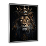 Majestic Lion King With Golden Crown - Lion Canvas Wall Art