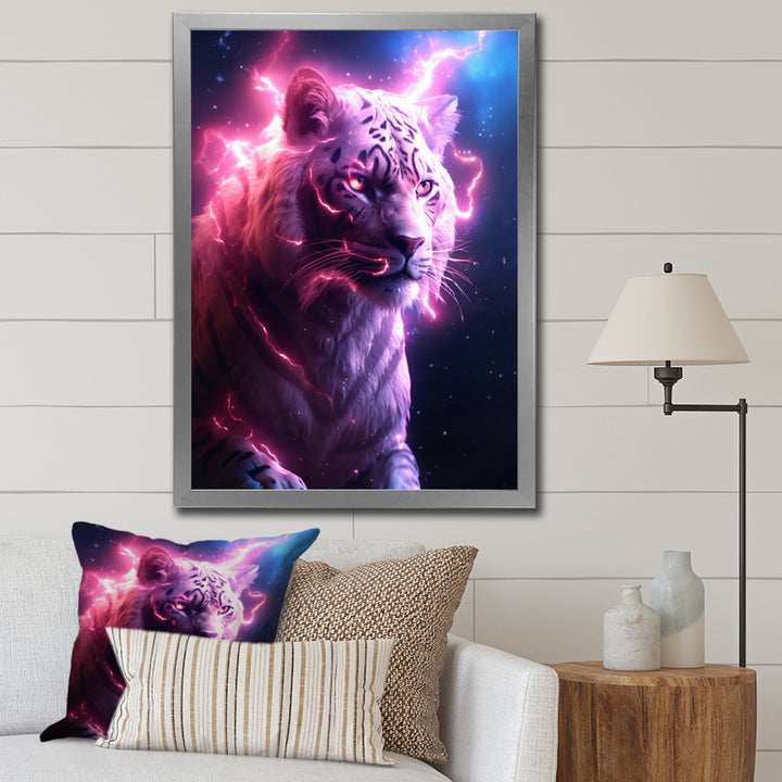 Pink Lightening Wild Tiger - Lion Wall Decor