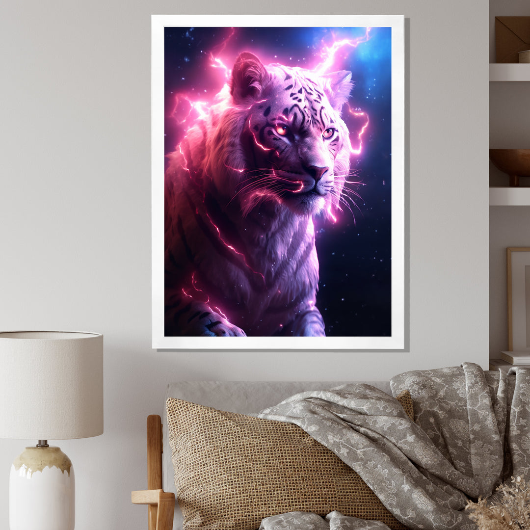 Pink Lightening Wild Tiger - Lion Wall Decor