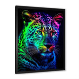 Neon Portrait Of Wild Tiger - Lion Wall Art Prints