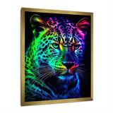 Neon Portrait Of Wild Tiger - Lion Wall Art Prints