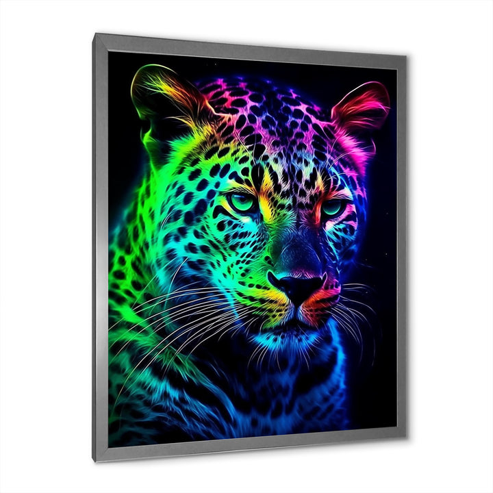 Neon Portrait Of Wild Tiger - Lion Wall Art Prints