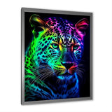 Neon Portrait Of Wild Tiger - Lion Wall Art Prints