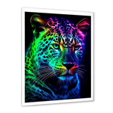 Neon Portrait Of Wild Tiger - Lion Wall Art Prints