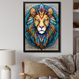 Portrait Of A Wild Lion Contemporary Illustration - Lion Home Decor Art
