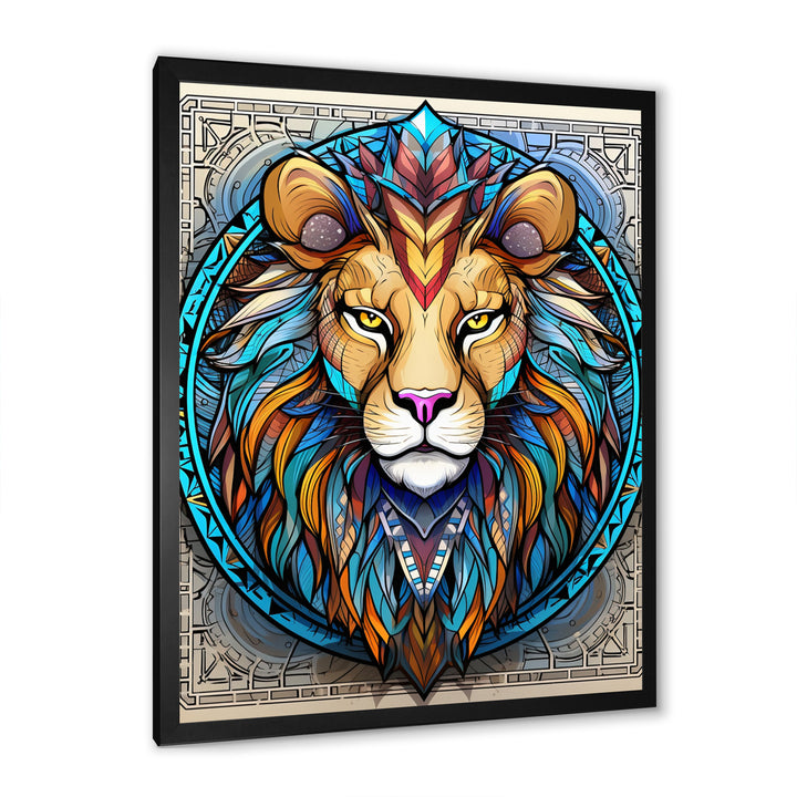 Portrait Of A Wild Lion Contemporary Illustration - Lion Home Decor Art