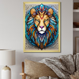 Portrait Of A Wild Lion Contemporary Illustration - Lion Home Decor Art
