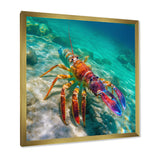 Red Lobster In Tropical Turquoise Water - Lobster Living Room Wall Art