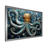 Portrait Of Blue Mystical Octopus Painting - Octopus Canvas Wall Art