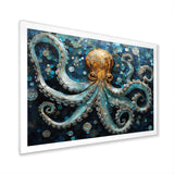 Portrait Of Blue Mystical Octopus Painting - Octopus Canvas Wall Art