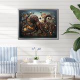 Portrait Of Brown Mystical Octopus Painting - Octopus Wall Decor