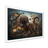 Portrait Of Brown Mystical Octopus Painting - Octopus Wall Decor