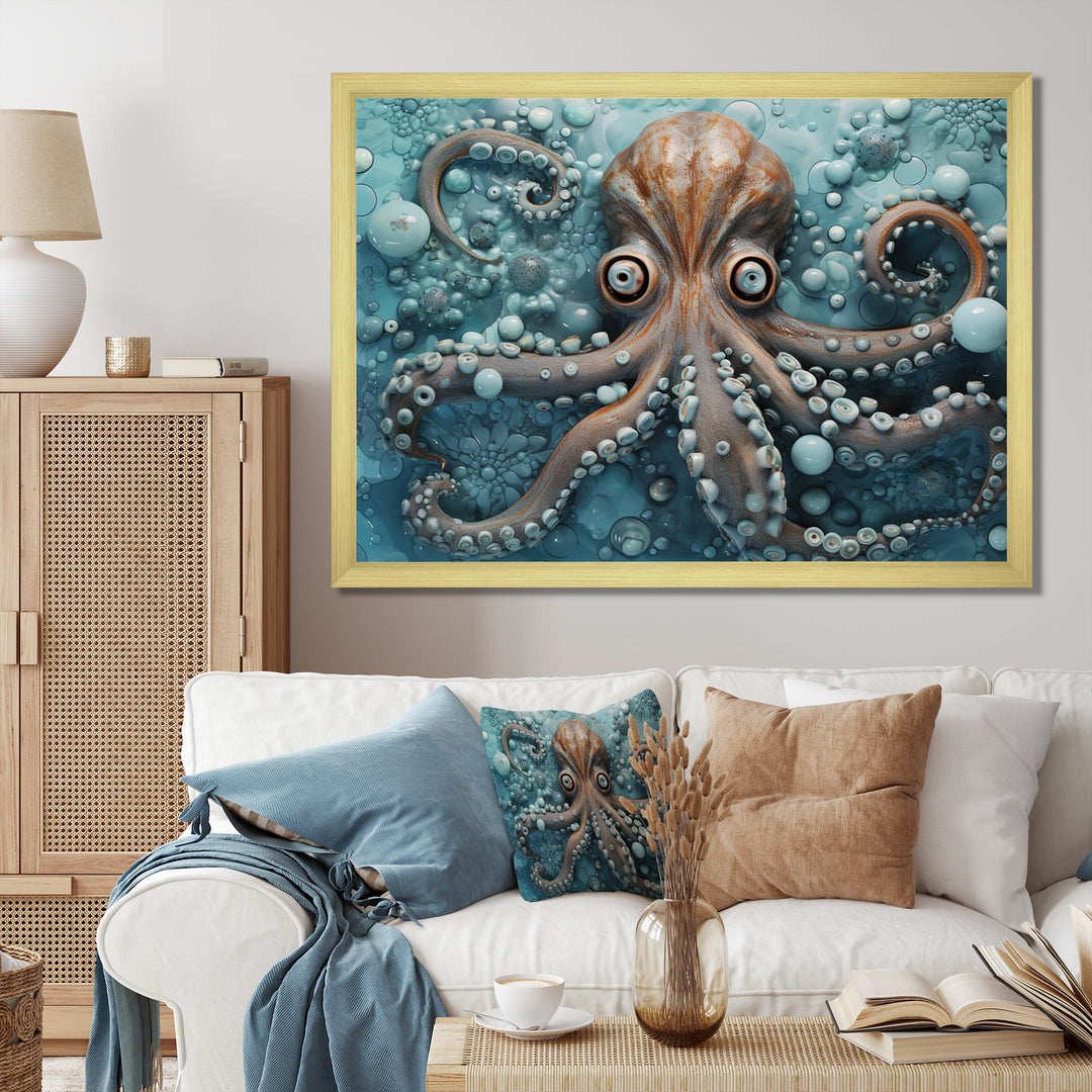 Portrait Of Mystical Octopus Painting - Octopus Wall Art Prints