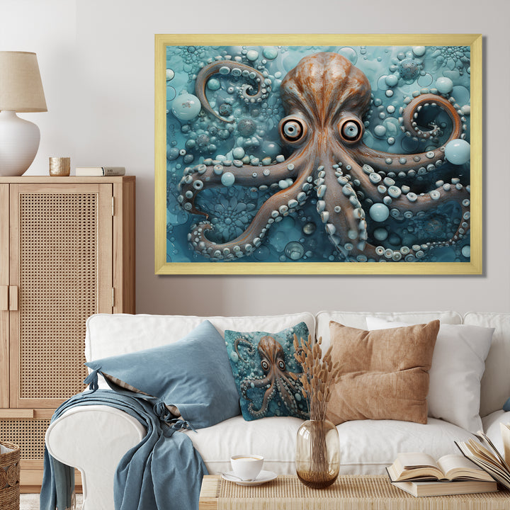 Portrait Of Mystical Octopus Painting - Octopus Wall Art Prints