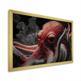 Portrait Of Red Mystical Octopus Photography - Octopus Framed Canvas Art